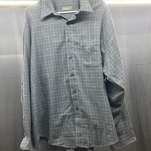 Navy blue button up dress shirt Van Heusen XL